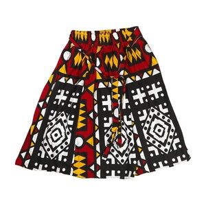 Samakaka Multicolor African Print Ankara Skirt Size M/L w/pockets‎